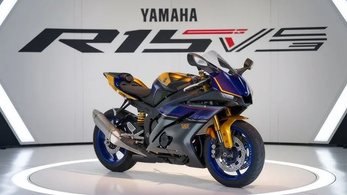 Yamaha R15 V5 2025, R15 2025 Review, New Yamaha R15 Features, R15 V5 Mileage 67 KMPL, Yamaha Sportbike India, Best 150cc Bike 2025, R15 V5 Quick Shifter, R15 Traction Control, R15 EMI 5999, Yamaha Racing Bike India, R15 V5 Specifications, 2025 Yamaha Bikes, Affordable Sportbike India, High Mileage Sports Bike, Aerodynamic Race Bike India